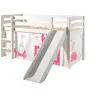 Image de PINO Lit mezzanine avec toboggan + Rideau de lit Princess