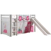Image de PINO Lit mezzanine avec toboggan pin massif Blanc + Little princess