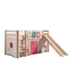 Image de PINO Lit Compact avec Toboggan + Rideau de lit Spring + 3 Pochettes Spring