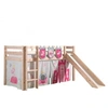 Image de PINO Lit Compact avec Toboggan + Rideau de lit Princess + 3 pochettes princess