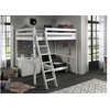 Image de PINO Lit mezzanine 90x200 Blanc + Commode 2 portes + Lit convertible en fauteuil