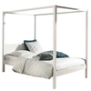 Image de PINO Lit a baldaquin avec sommier a lattes 140x200 cm Blanc
