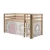 Image de PINO Lit Compact Pin Massif Naturel 209 x 105 x 114 cm + Rideau de lit BIRDY