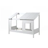 Image de LIO Lit cabane 90x200cm + Set de rideaux blancs