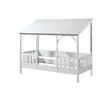 Image de MALIA Lit cabane 90x200cm avec toit blanc + Sommier 15 Lattes 90x200cm Beige