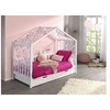 Image de Dallas Lit MH 90 X 200 Blanc + tente textile papillons + lit gigogne