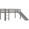 Image de Lit Enfant Surélevé Avec Toboggan Pino 90x200cm Gris