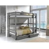 Image de Lit Enfant Superposé Hauteur 180 Pino 90x200cm Gris + 2 tiroirs de lit