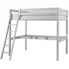 Image de PINO Lit mezzanine 140x200 Blanc + plan de travail