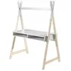 Image de Bureau enfant Tipi 2 niches bois laqué blanc et pieds pin clair Kiddy