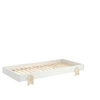 Image de Lit 90x200 cm pin massif blanc et bois clair Ridulo