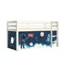 Image de PINO Lit sureleve en pin massif 90x200cm avec sommier Blanc Espace