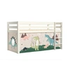 Image de PINO Lit sureleve en pin massif 90x200cm avec sommier Blanc + Rideau en 4 parties Dinos