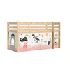 Image de PINO Lit Compact Pin Massif Naturel + Rideau en 4 parties Princesse