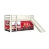 Image de PINO Lit mezzanine avec toboggan + Rideau pour lit en 4 parties Pompiers