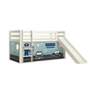 Image de PINO Lit mezzanine avec toboggan + Rideau de lit Police