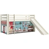 Image de PINO Lit mezzanine avec toboggan + Rideau de lit animalerie