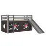 Image de PINO Lit mezzanine avec toboggan pin massif Gris Pirates
