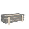 Image de Pack de 3 lits empilables pin massif gris et bois clair Ridulo 90x200 cm
