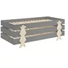Image de Pack de 3 lits empilables pin massif gris et bois clair Fernando 90x200 cm