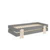 Image de Pack de 2 lits empilables pin massif gris et bois clair Valentino 90x200 cm