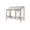 Image de Lit Cabane avec Toiture Blanche 90 X 200 CM sans sommier + Lit gigogne