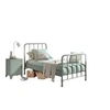 Image de Lit et chevet 90x200 vert Bronxx