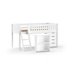 Image de Lit Mi-Hauteur Scott Un Bureau Commode 4 Tiroirs Blanc