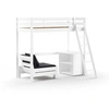 Image de Lit haut avec fauteuil et bibliothèque blanc