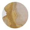 Image de Tapis de salon tissé plat Lagoon - Meditation Collection - Sunset - 240 x 240 cm - Design inspiré des taches d'encre, teintes chaudes et naturelles