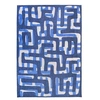 Image de Tapis de salon tissé plat Kuba - Craft Collection - Ultramarine - 280 x 390 cm - Motifs Ethniques Abstraits Inspirés de l'Art Kuba Zaïrois, Design