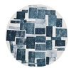 Image de Tapis de salon tissé plat Lucia - Craft Collection - Ice Blue - 200 x 280 cm - Design Cubisme Rétro, Effet Bouclette Moderne, Texture Douce et