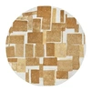 Image de Tapis de salon tissé plat Lucia - Craft Collection - Nuggets - 140 x 140 cm - Design Cubisme Rétro, Effet Bouclette Moderne, Texture Douce et