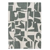 Image de Tapis de salon tissé plat Papercut - Craft Collection - Sea Spray - 280 x 390 cm - Design Moderne Bauhaus avec Formes Déconstruites, Tangram,