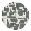Image de Tapis de salon tissé plat Papercut - Craft Collection - Sea Spray - 240 x 240 cm - Design Moderne Bauhaus avec Formes Déconstruites, Tangram,