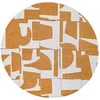 Image de Tapis de salon tissé plat Papercut - Craft Collection - Curry - 140 x 140 cm - Design Moderne Bauhaus avec Formes Déconstruites, Tangram, Equilibre