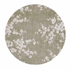 Image de Tapis de salon tissé plat - Sakura Collection - Wet Garden - 140 x 140 cm - Design Elegant de Cerisiers en Fleurs, Inspiré du Printemps