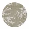 Image de Tapis de salon tissé plat - Sakura Collection - Wet Garden - 240 x 240 cm - Design Elegant de Cerisiers en Fleurs, Inspiré du Printemps