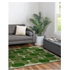 Image de Tapis - Collection Cafe - Hedgerow Green - Tapis à Motifs, Finition Artisanale, Tissage en Belgique - Tapis d'intérieur moderne et doux -