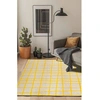 Image de Tapis - Collection Caro - Bright Yellow - Tapis à Motifs, Finition Artisanale, Tissage en Belgique - Tapis d'intérieur moderne et doux -