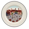 Image de Assiette plate en porcelaine ronde D27cm village DESIGN NAIF