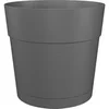 Image de Pot a fleurs et plantes rond CAPRI LARGE - Plastique - Réservoir d'eau - diametre 35 cm - Anthracite -