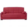 Image de Clic clac 3 places MEGAN 14 - Tissu Soro rouge - Avec accoudoirs - Couchage 130 x 190 cm - L223 x P96 x H103 cm