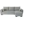 Image de Canapé d'angle convertible réversible SORO - Méridienne avec coffre - Tissu gris clair - L 240 x P 143 x H 85 cm