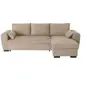 Image de Canapé d'angle convertible réversible SORO - Méridienne avec coffre - Tissu bleu - L 240 x P 143 x H 85 cm