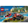 Image de LEGO City 60412 Le camion de pompiers 4x4 et le canot de sauvetage