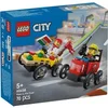 Image de Jeux de construction camion pizza vs pompiers city Lego Rouge 14,1x12,2x4,6 cm A2501691