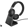 Image de Jabra Evolve2 65 Casque PC Sans Fil avec Station de Charge - Casque Audio Certifié Microsoft Teams avec Batterie Longue Durée - Adaptateur Bluetooth USB-C - Noir en occasion ou reconditionné
