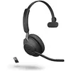 Image de Jabra Evolve2 65 Casque PC sans Fil avec Station de Charge - Casque Mono Écouteur Certifié Microsoft Teams avec Batterie Longue Durée - Adaptateur Bluetooth USB-A - Noir en occasion ou reconditionné
