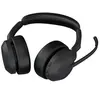 Image de Evolve2 55 UC Stereo - Micro-casque - sur-oreille - Bluetooth - sans fil - Suppresseur de bruit actif - USB-C, USB-A - noir - avec support de